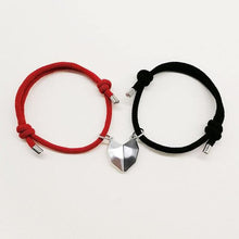 Load image into Gallery viewer, Heart Matching Braided Magnetic Distance Bracelet