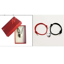 Load image into Gallery viewer, Heart Matching Braided Magnetic Distance Bracelet
