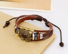Load image into Gallery viewer, Bracelets Vintage Daisy Flower Stacked Bracelet