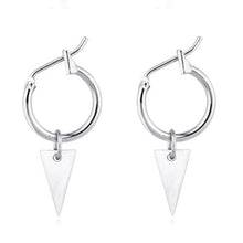 Load image into Gallery viewer, 1 Pair Stainless Steel Star Feather Hoop Earrings