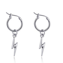 Load image into Gallery viewer, 1 Pair Stainless Steel Star Feather Hoop Earrings
