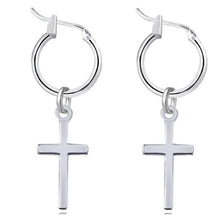 Load image into Gallery viewer, 1 Pair Stainless Steel Star Feather Hoop Earrings