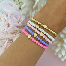 Load image into Gallery viewer, Bracelets 4Pcs/5Pcs Hematite Heart Bracelets Gold Color Beaded