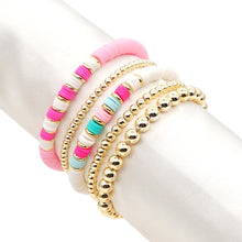 Load image into Gallery viewer, Bracelets 4Pcs/5Pcs Hematite Heart Bracelets Gold Color Beaded