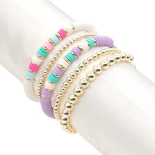 Load image into Gallery viewer, Bracelets 4Pcs/5Pcs Hematite Heart Bracelets Gold Color Beaded
