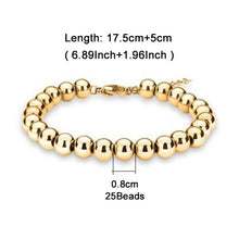 Load image into Gallery viewer, Bracelets Stainless Steel Beads Cuff Bracelet