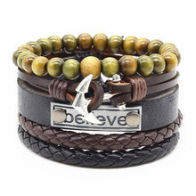 Load image into Gallery viewer, Bracelets 4-in-1 Bead Leather Bracelet Set [Set of 4]
