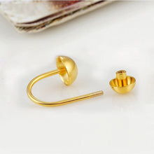 Load image into Gallery viewer, Earrings 18k Rose Gold Double Bead Stud Earrings