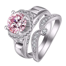 Load image into Gallery viewer, Rings Crystal Dotted White Gold Rings (Set of 2) (8 Colors)