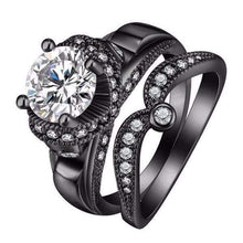 Load image into Gallery viewer, Rings Crystal Dotted White Gold Rings (Set of 2) (8 Colors)