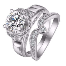 Load image into Gallery viewer, Rings Crystal Dotted White Gold Rings (Set of 2) (8 Colors)
