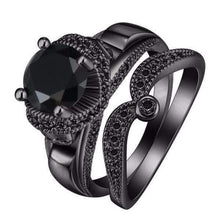 Load image into Gallery viewer, Rings Crystal Dotted White Gold Rings (Set of 2) (8 Colors)