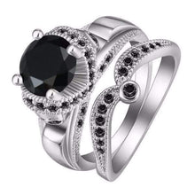 Load image into Gallery viewer, Rings Crystal Dotted White Gold Rings (Set of 2) (8 Colors)