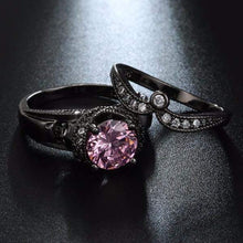 Load image into Gallery viewer, Rings Crystal Dotted White Gold Rings (Set of 2) (8 Colors)