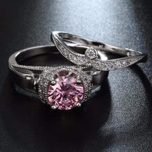 Load image into Gallery viewer, Rings Crystal Dotted White Gold Rings (Set of 2) (8 Colors)