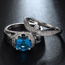 Load image into Gallery viewer, Rings Crystal Dotted White Gold Rings (Set of 2) (8 Colors)
