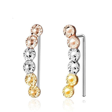 Earrings 18K Tri-Gold Bead Stud Earrings