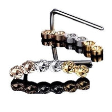Load image into Gallery viewer, Earrings 18K Tri-Gold Bead Stud Earrings
