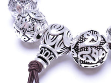Load image into Gallery viewer, Bracelets Sacred Lotus Om Mantra Silver Prayer Bracelet