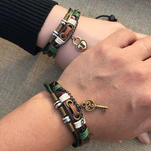Load image into Gallery viewer, Bracelets Lock And Key Leather Couple Bracelets [1 Lock &amp; 1 Key Bracelet Set]
