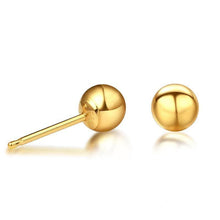 Load image into Gallery viewer, Earrings 18K Tri-Gold Ball Stud Earrings
