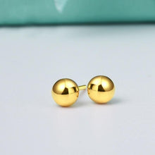 Load image into Gallery viewer, Earrings 18K Tri-Gold Ball Stud Earrings