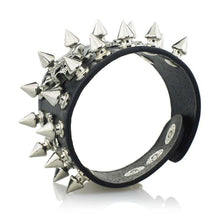 Load image into Gallery viewer, Bracelets Gothic Spike Skull Punk Cuff Leather Bracelet