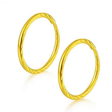 Load image into Gallery viewer, Earrings 24k Yellow Gold Hoop Earrings
