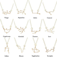 Load image into Gallery viewer, Necklaces Zodiac Star Sign Pendant Long Chain Necklace