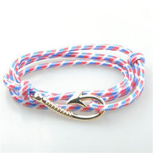 Load image into Gallery viewer, Bracelets Silver Fish Hook and Rope Men's Bracelet