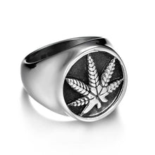 Load image into Gallery viewer, Rings Stainless Steel Weed Leaf Signet Ring
