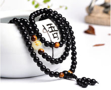 Load image into Gallery viewer, Bracelets Tibetan Luminescent Dragon Black Beads Prayer Bracelet