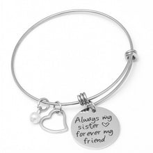 Load image into Gallery viewer, Bracelets Stainless Steel Sister Charm Pearl Bracelet