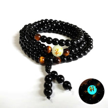 Load image into Gallery viewer, Bracelets Tibetan Luminescent Dragon Black Beads Prayer Bracelet