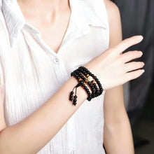 Load image into Gallery viewer, Bracelets Tibetan Luminescent Dragon Black Beads Prayer Bracelet
