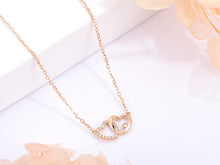 Load image into Gallery viewer, Necklaces 18K Rose Gold Diamond Heart Charm Necklace