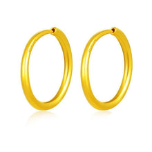 Load image into Gallery viewer, Earrings 24K Classic Gold Hoop Earrings