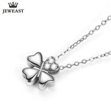 Load image into Gallery viewer, Necklaces 18K Rose Gold Four Leaf Clover Pendant Diamond Necklace