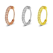 Load image into Gallery viewer, Earrings 18K Tri-Gold Hoop Earrings