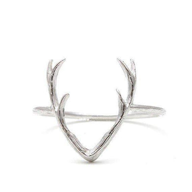 Rings Sterling Silver Minimalist Deer Antler Women's Ring Gold / Rose Gold / Silver