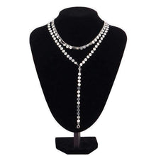 Load image into Gallery viewer, Necklaces Three Layer Lariat Crystal Necklace
