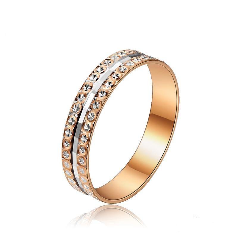 Rings 18K Solid Gold Duo Band Ring