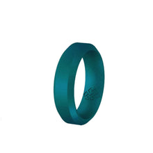 Load image into Gallery viewer, Rings Lagoon Teal Bevel Edge Silicone Ring For Men
