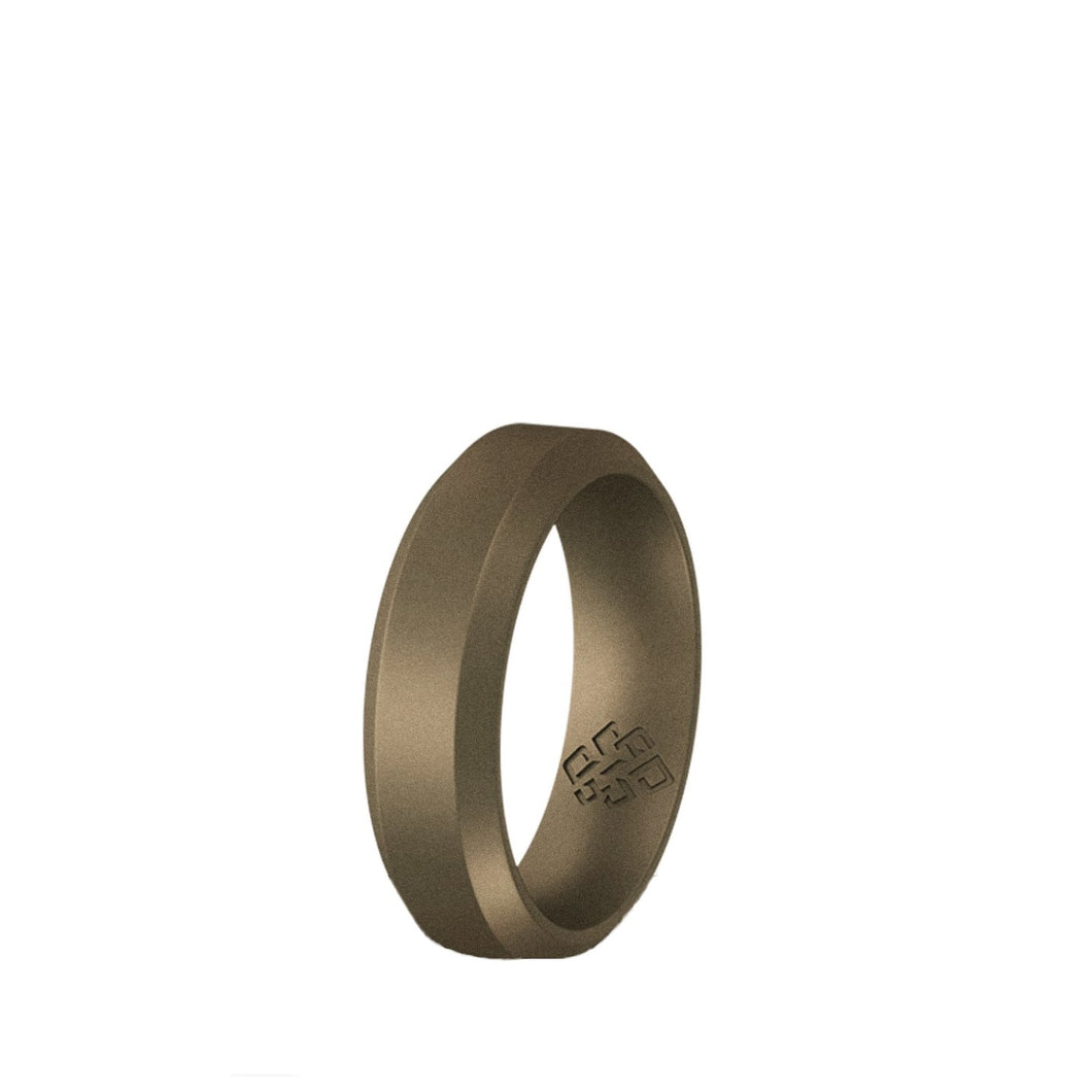 Rings Unisex Dark Bronze Bevel Edge Silicone Ring