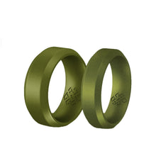 Load image into Gallery viewer, Rings Crocodile Earth Green Bevel Edge Silicone Unisex Ring
