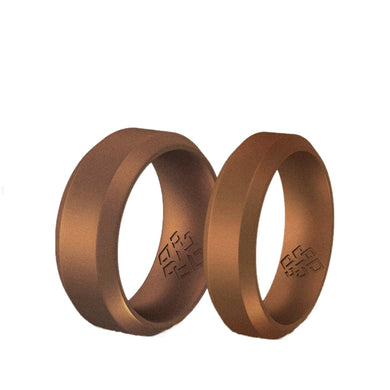Rings Aged Copper Bevel Edge Silicone Unisex Ring