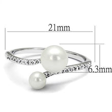 Load image into Gallery viewer, Rings White Double Pearl Curved Ring
