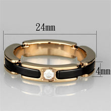 Load image into Gallery viewer, Rings Rose Gold Stainless Steel Ceramic Center Crystal Ring
