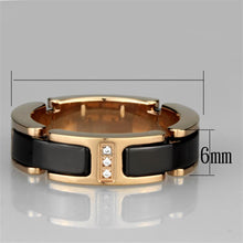 Load image into Gallery viewer, Rings Rose Gold Stainless Steel Ceramic 3 Crystal Ring
