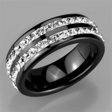 Load image into Gallery viewer, Rings Black Stainless Steel Ceramic Double Row Ring

